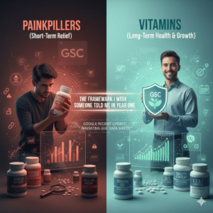 Read more about the article SEO Painkillers vs Vitamins: The Framework I Wish Someone Told Me in Year One